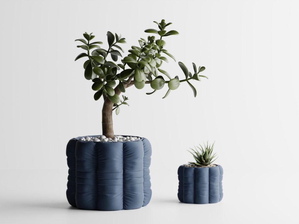Inflated Soft Cloth Planter No. 4 – Puffed Form, 4" – product image