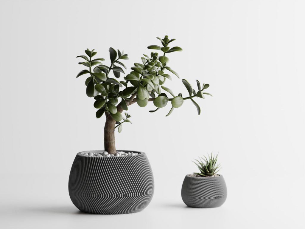 Modern Ribbed Planter No. 7 – Swirl Rib Bowl, 4" – product image