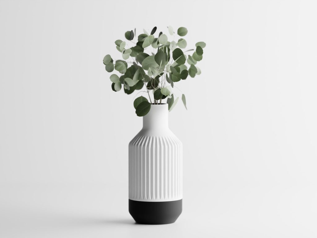 Fiorent Two-Tone Fluted Vase – 7.9" – product image