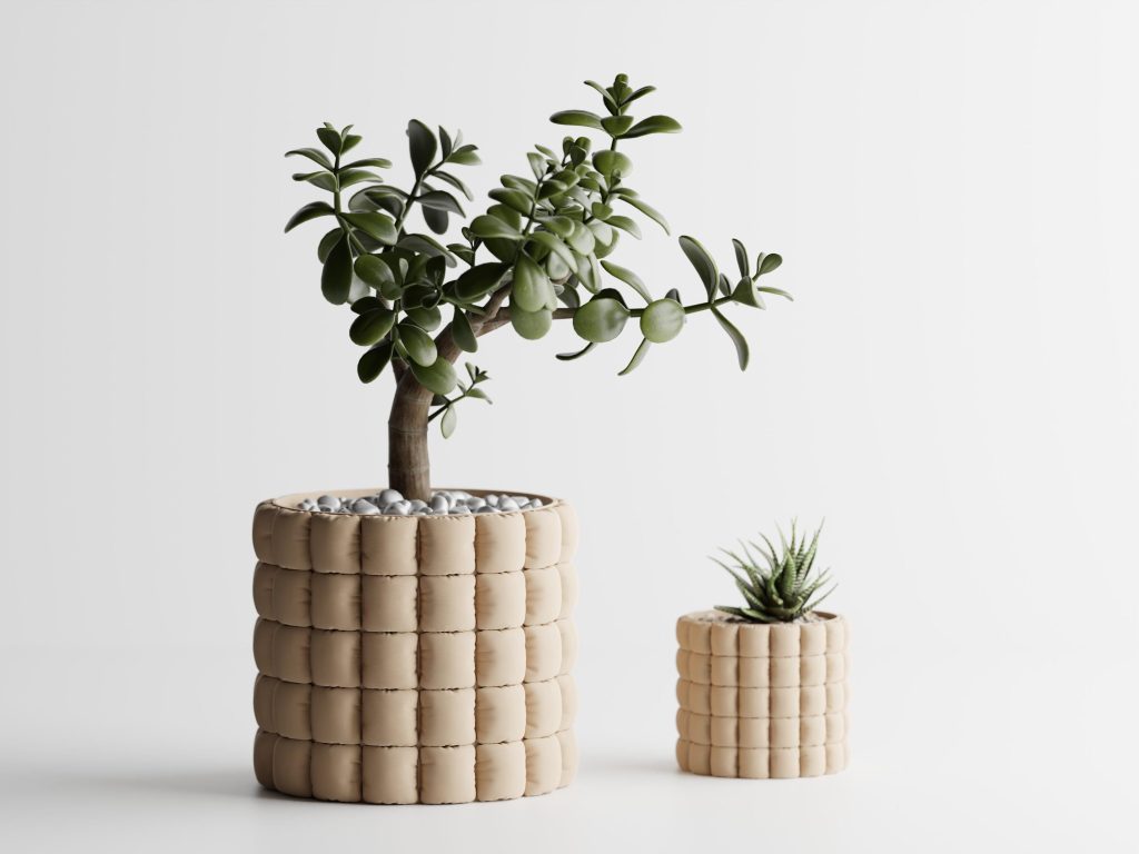 Inflated Soft Cloth Planter No. 2 – Pillow Grid, 4" – product image