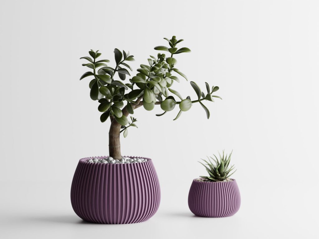 Modern Ribbed Planter No. 4 – Vertical Rib Bowl, 4" – product image