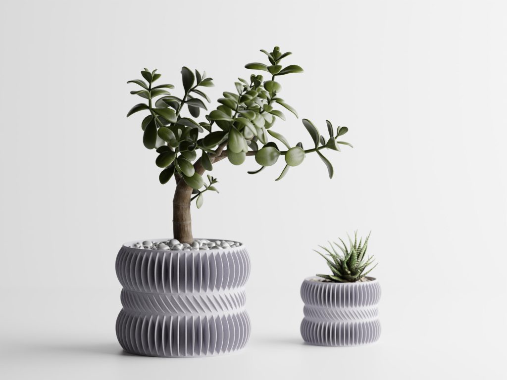 Modern Ribbed Planter No. 3 – Double-Band Rib Bowl, 4" – product image