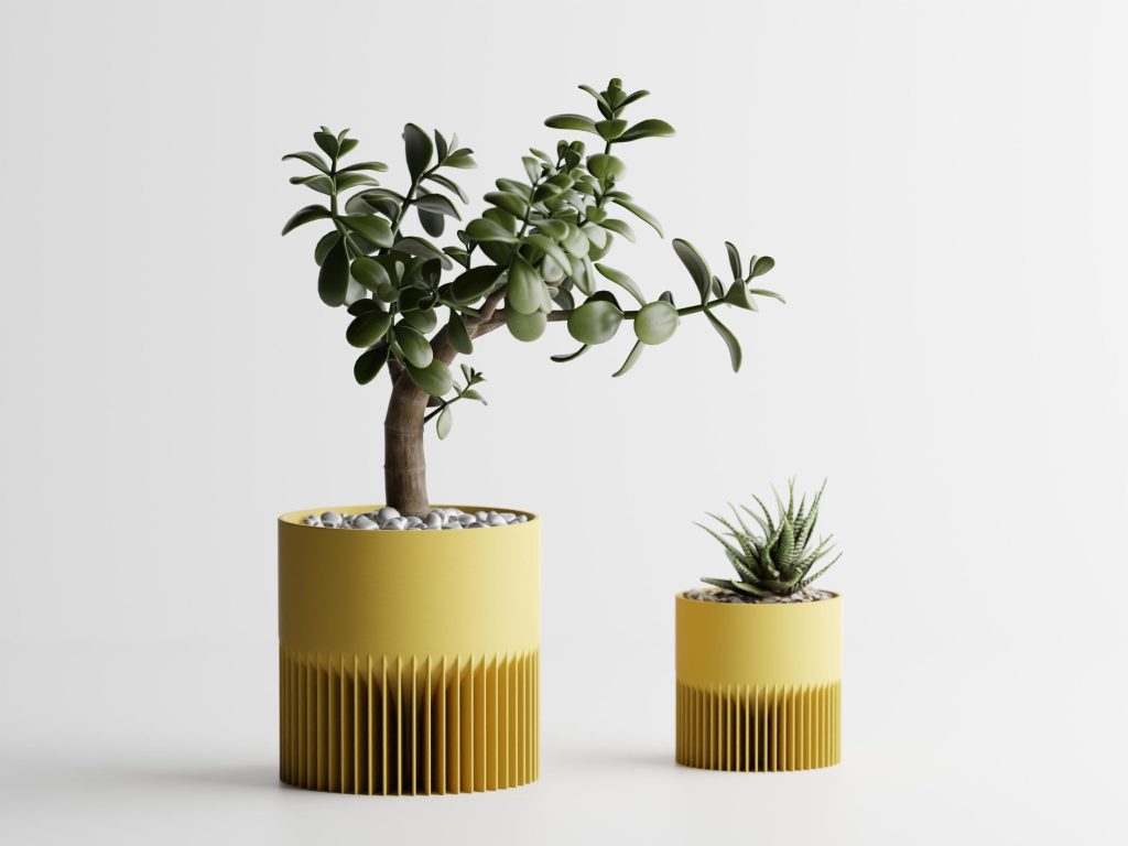 Modern Ribbed Planter No. 1 – Straight Rib Cylinder, 4" – product image