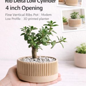 Rib Delta No. 1 Low Cylinder Planter – 4" – product image